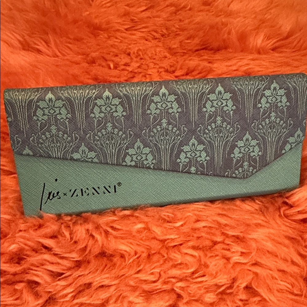 ZENNAY Teal & Gray Patterned Women's Glasses Case